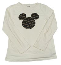 Krémové triko s Mickey mousem zn. Disney