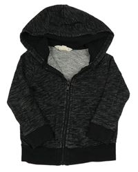 Černá melírovaná propínací mikina s kapucí zn. H&M