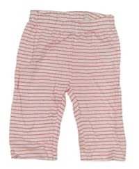 Bílo-růžové pruhované lehké tepláky Prénatal