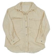 Krémová manšestrová košilová bunda zn. Zara
