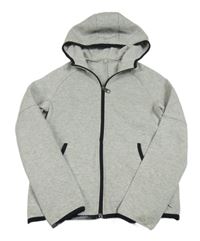 Šedá melírovaná propínací funkční mikina s kapucí Decathlon