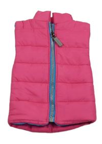 Tmavorůžová šusťáková zateplená vesta