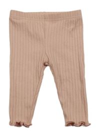 Nové - Starorůžové žebrované legíny Shein