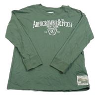 Khaki triko s nápisem Abercrombie&Fitch