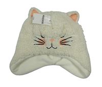 Nové - Smetanová huňatá čepice - kočka Peacocks