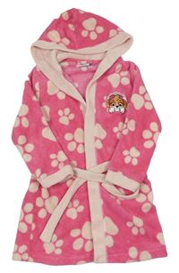 Růžový chlupatý župan s tlapkami a kapucí - Skye Nickelodeon