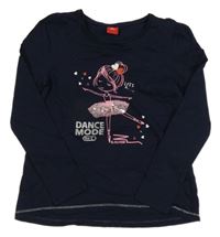 Tmavomodré triko s baletkou s flitry S. Oliver