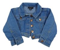 Modrá riflová crop bunda Picapino