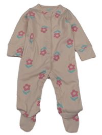 Růžový květovaný overal Everyday