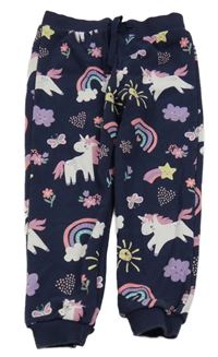 Tmavomodré tepláky s obrázky F&F