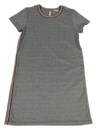 Černo-šedé kostkované šaty s pruhy Destination