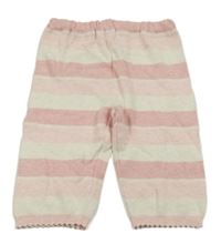 Růžovo-světlebéžové pruhované pletené tepláky M&S