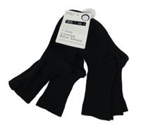 Nové - 5x černé žebrované ponožky M&S