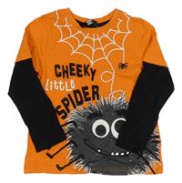 Oranžovo-černé triko s pavouky George