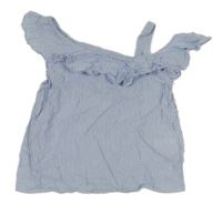 Modro-bílá pruhovaná crop halenka s volánem H&M