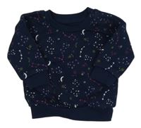 Tmavomodrá mikina se souhvězdími a měsíci Primark