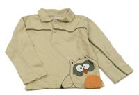 Pískové polo triko se sovou