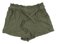 Khaki lehké kraťasy s páskem C&A