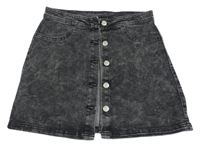 Antracitová riflová propínací sukně Young Idols