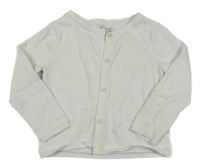 Bílý puntíkatý propínací svetr Primark