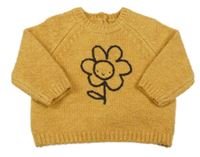 Okrový svetr s květinou George