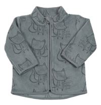 Šedá fleecová propínací mikina s liškami George