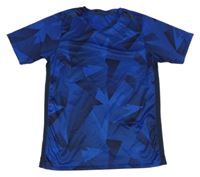 Modro-černé vzorované sportovní tričko