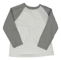 Bílo-šedé triko H&M