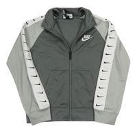 Šedá sportovní propínací mikina s logem Nike