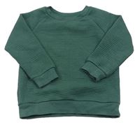 Tmavozelená žebrovaná mikina zn. Primark