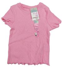 Růžové žebrované tričko Primark