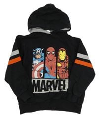 Černá mikina s Marvel a kapucí 