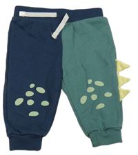 Tmavomodro-zelené tepláky s ostny Primark