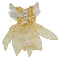 Kostým - 3set - zlato-bílé šaty + křídla + svatozář - anděl 