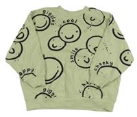 Světlezelená mikina se smajlíky Next