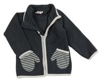 Tmavošedá propínací mikina s rukavicemi Topomini