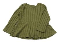 Khaki žebrovaná úpletová tunika 