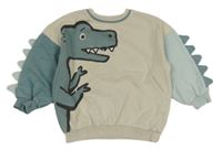 Smetanovo-modrá mikina s dinem a ostny George