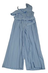 Světlemodrý lehký skládaný kalhotový overal 