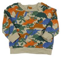 Béžovo-barevná mikina s dinosaury Lupilu