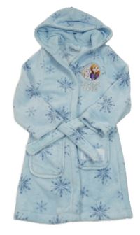 Světlemodrý chlupatý župan s vločkami a kapucí - Frozen M&Co.