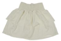 Bílá lehká vrstvená sukně shein