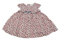 Bílo-červeno-tmavomodré šaty se srdíčky C&A