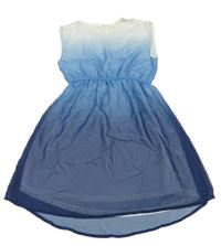 Modro-tmavomodré ombré šifonové šaty H&M