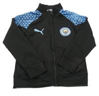 Černo-modrá sportovní funkční fotbalová propínací mikina - Manchester city Puma