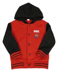 Červeno-černá propínací mikina se Spidermanem a kapucí 