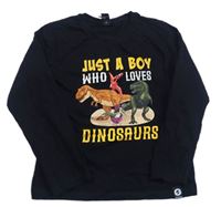 Černé triko s dinosaury