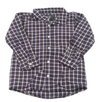 Tmavomodro-bílo-vínová kostkovaná košile H&M