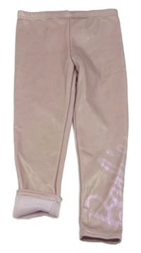 Růžové třpytivé zateplené legíny - Barbie zn. Primark