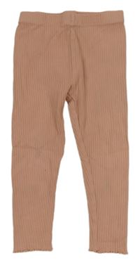 Růžové žebrované legíny Mango